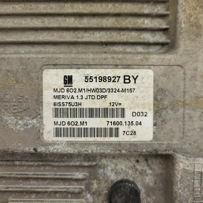 OPEL MERIVA A 1.3 CDTI ECU / 55198927 / MJD 6O2.M1 / HW03D / MJD6O2.M1 / BY