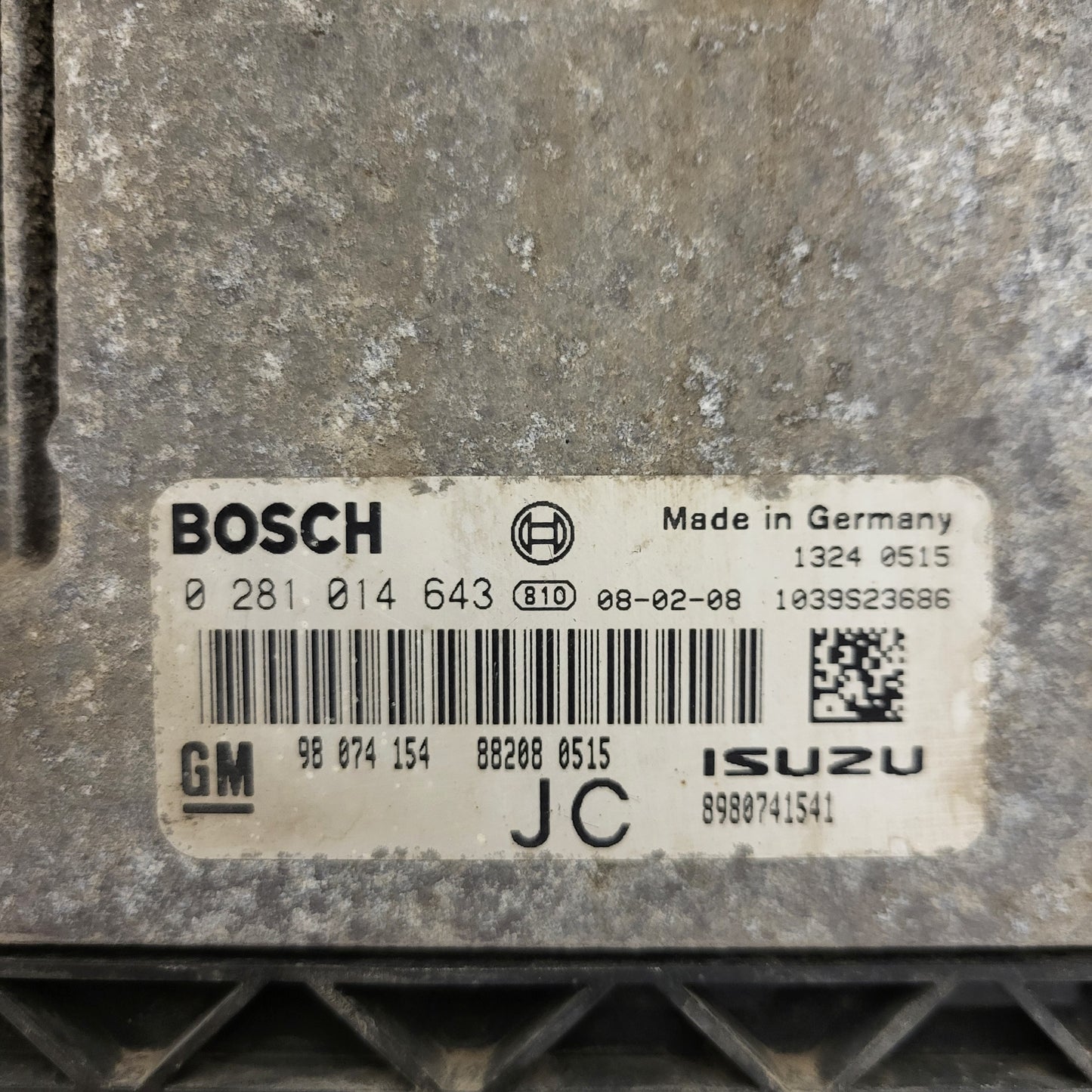 OPEL ASTRA H ECU / 0281014643 / 98074154 / JC / BOSCH