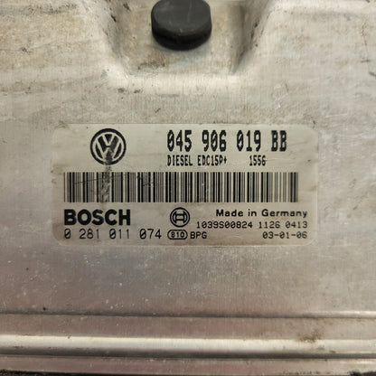 VW SEAT ECU / 045906019BB / 0281011074 / EDC15P+ / BOSCH