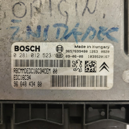 PEUGEOT CITROEN ECU / 0281012523 / EDC16C34 / 9664843480 / 9657699480 / BOSCH