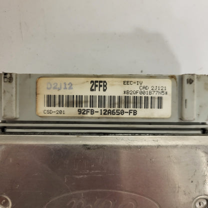 Ford Fiesta ECU / 92FB-12A650-FB / 2FFB / CSD-201 / EEC-IV