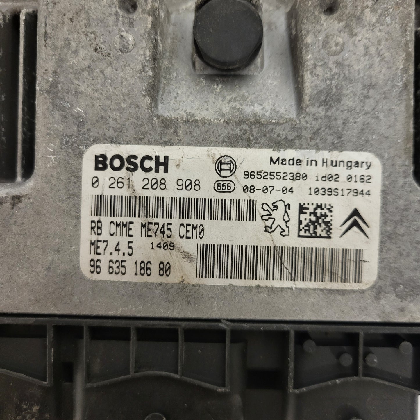 CITROEN PEUGEOT ECU / 0261208908 / ME7.4.5 / 9663518680 / 9652552380 / ME745 / BOSCH