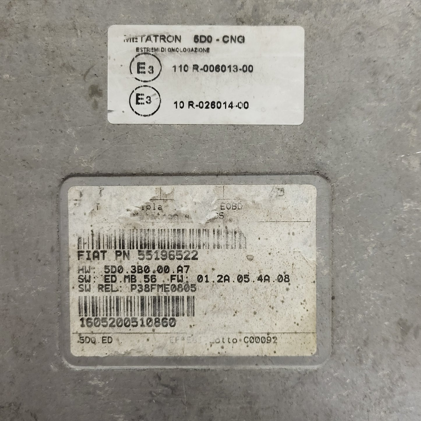 FIAT MULTIPLA BIPOWER ECU / 55196522 / 4100105 / C601 / METATRON