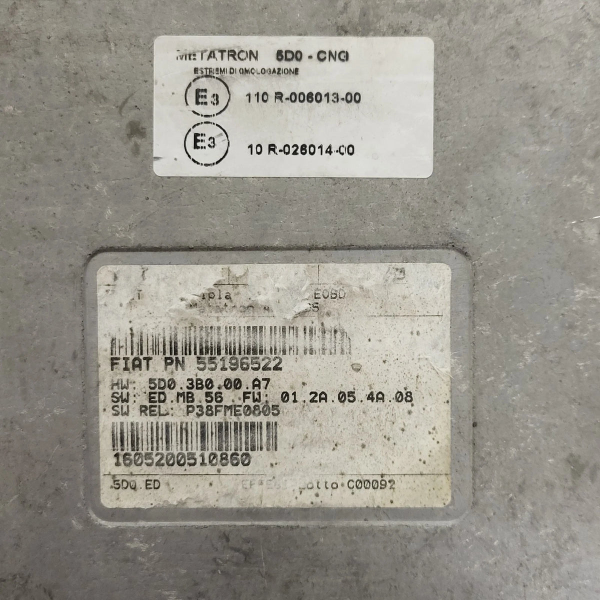 FIAT MULTIPLA BIPOWER ECU / 55196522 / 4100105 / C601 / METATRON - C77-01 - 2