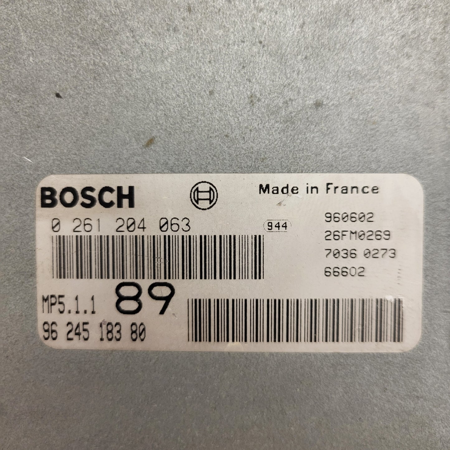 Peugeot CITROEN ECU / 0261204063 / 9624518380 / MP5.1.1 / BOSCH