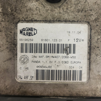 FIAT PANDA ECU / 55196259 / IAW 4AF.SM / HW407 / MAGNETI MARELLI