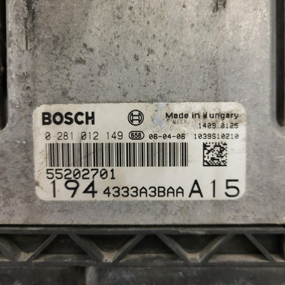 FIAT CROMA 1.9 JTDM ECU / 0281012149 / 55202701 / BOSCH