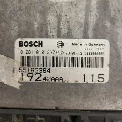 Fiat Stilo 1.9 JTD ECU / 0281010337 / 55185364 / BOSCH