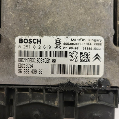 PEUGEOT CITROEN ECU / 0281012619 / 9663943980 / EDC16C34 / BOSCH