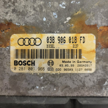 AUDI A4 B5 1.9 TDI ECU / 038906018FD / 0281001966 / BOSCH