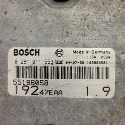 Fiat STILO ECU / 0281011553 / 55198058 / 19247EAA / BOSCH