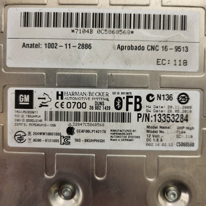 OPEL BLUETOOTH MODULE ECU / 13353284 / UHP HIGH / N136