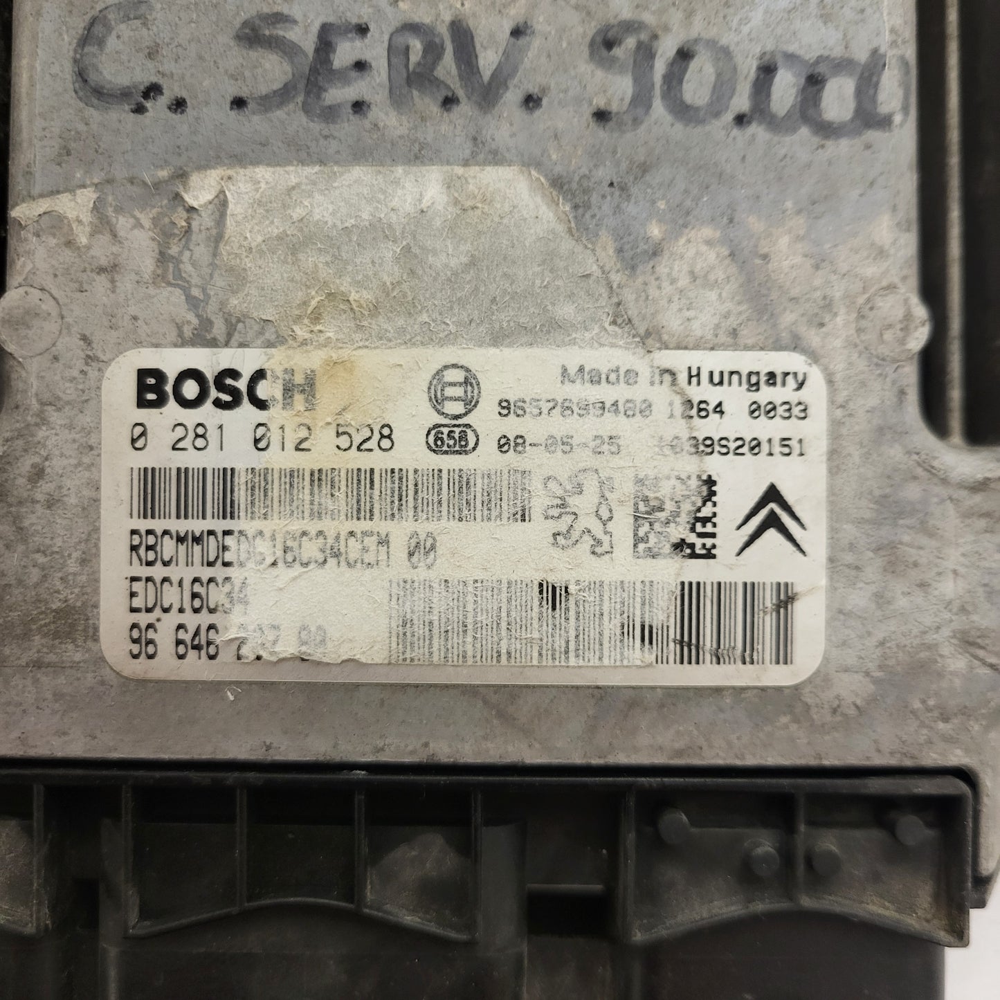 PEUGEOT CITROEN ECU / 0281012528 / 9664620780 / EDC16C34 / 9657699480 / BOSCH