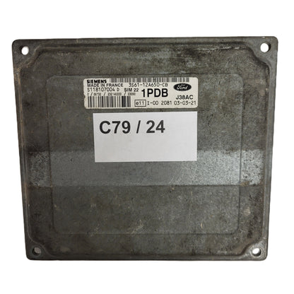 Ford ECU / S118107004D / 3S61-12A650-CB / 1PDB / SIM22 / J38AC / SIEMENS