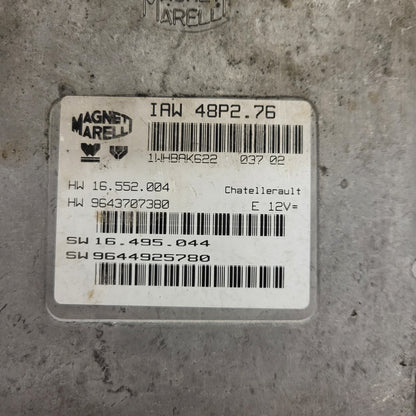 PEUGEOT 206 ECU / IAW 48P2.76 / 9643707380 / 9644925780 / MAGNETI MARELLI