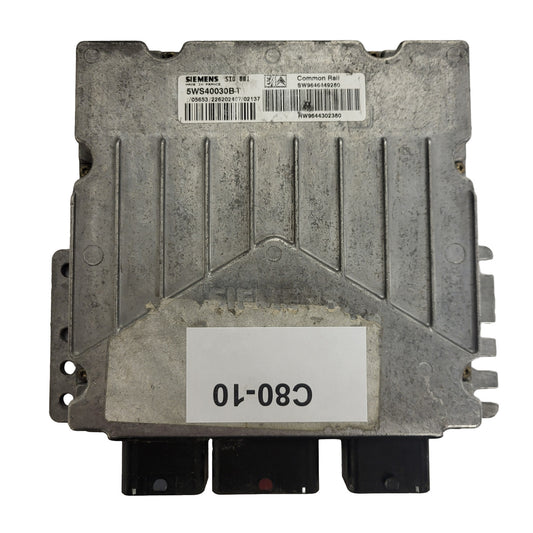 PEUGEOT 307 2.0 HDI ECU / 5WS40030B-T / 9646449280 / 9644302380 / SID801