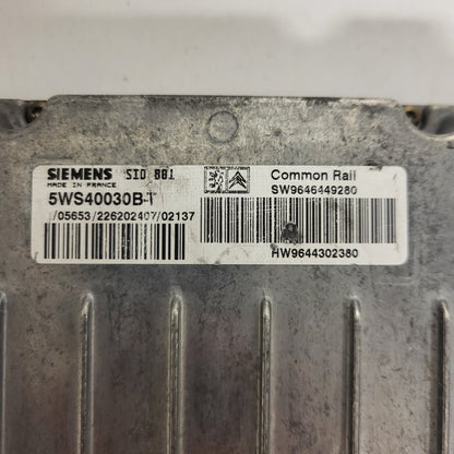 PEUGEOT 307 2.0 HDI ECU / 5WS40030B-T / 9646449280 / 9644302380 / SID801
