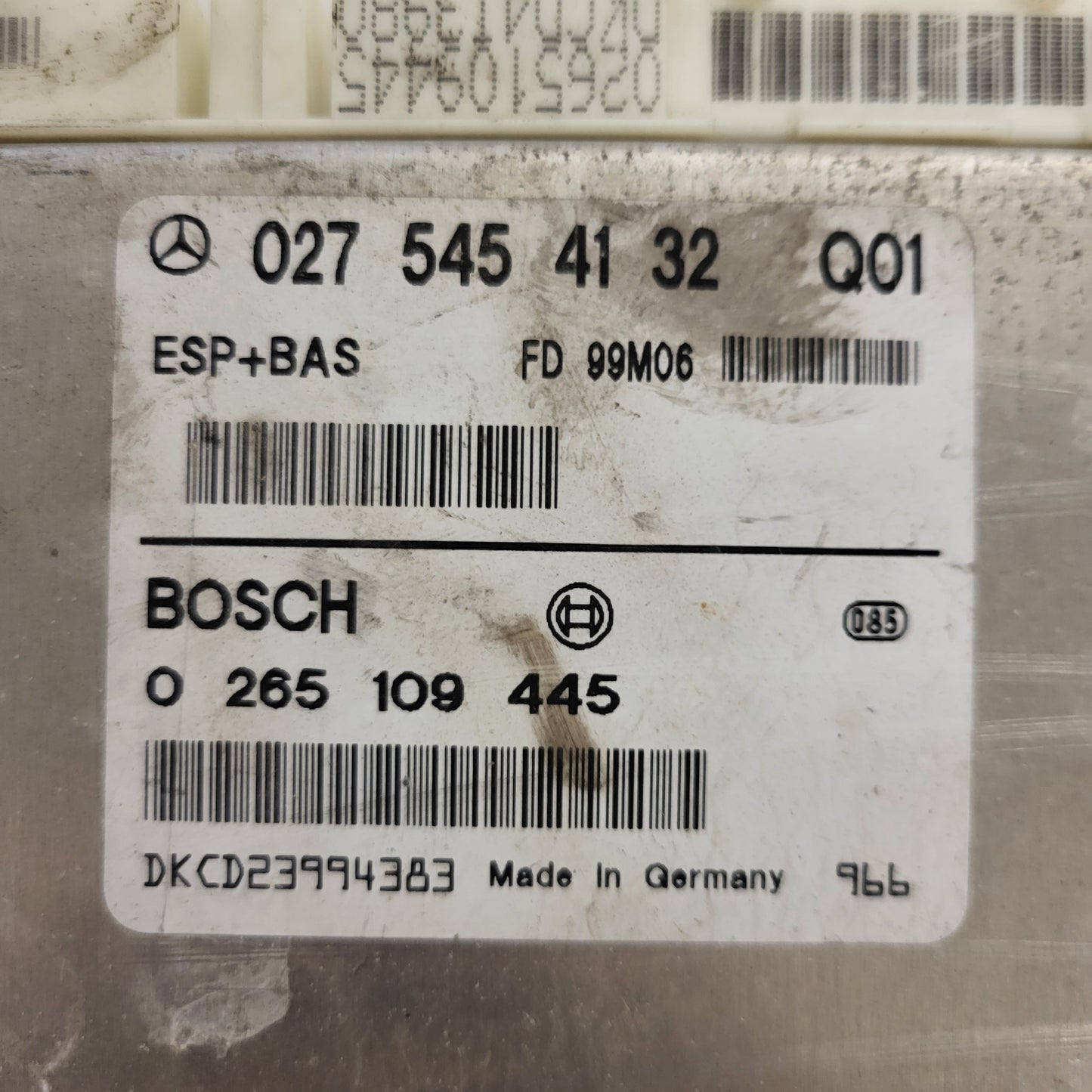 MERCEDES A W168 ESP ECU / 0276454132 / 0265109445 / BOSCH