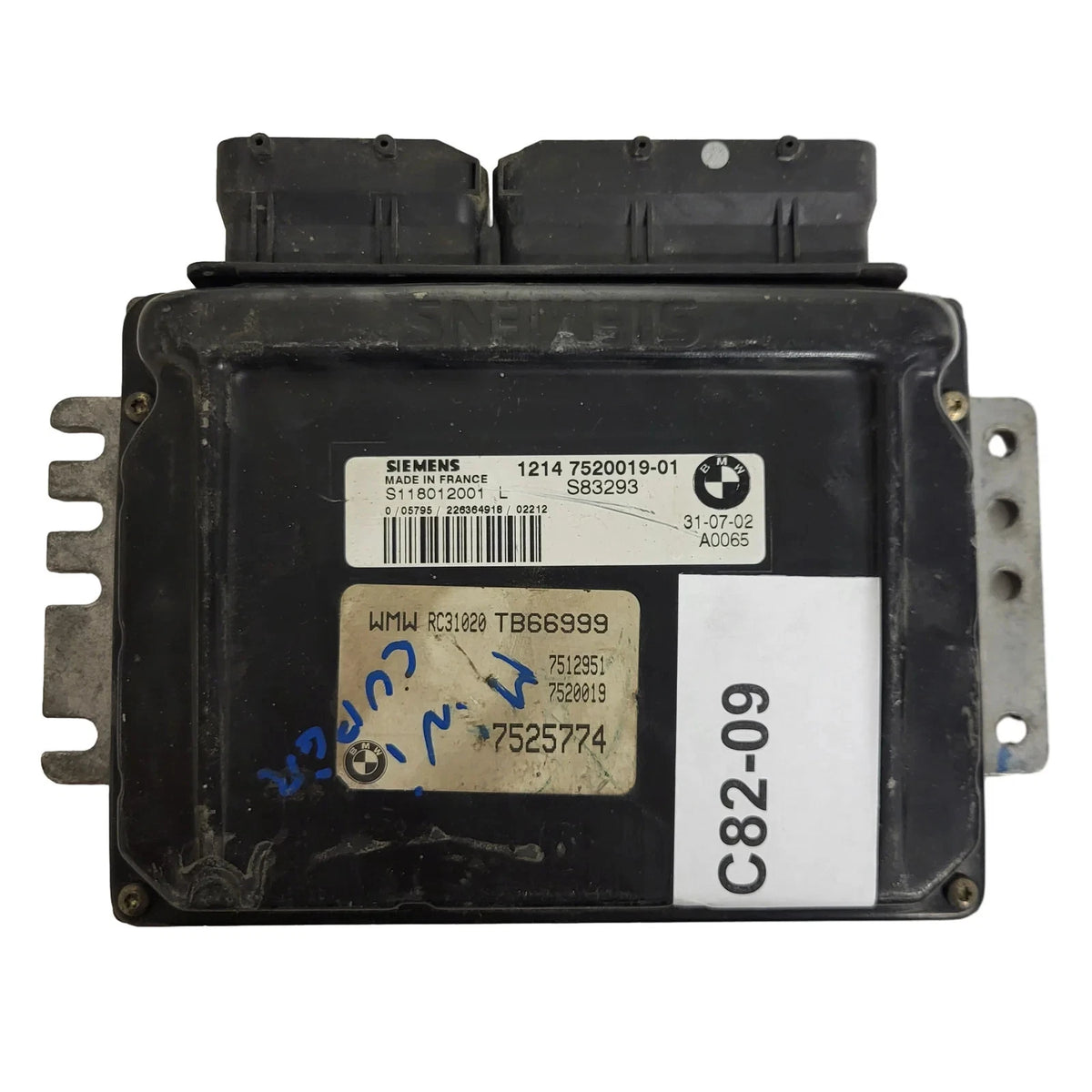 MINI COOPER 1.6 ECU / S118012001 / S118012001L / 1214 7520019-01 / SIEMENS - C82-09 - 1