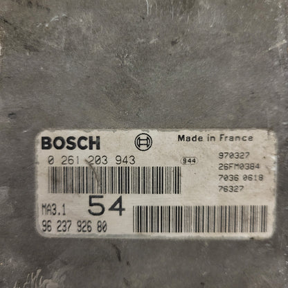 Peugeot 106 Citroen Saxo AX ECU / 0261203943 / 9623792680 / MA3.1 / BOSCH
