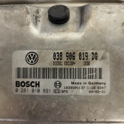 VW AUDI SEAT SKODA ECU / 038906019DQ / 0281010891 / EDC15P+ / BOSCH