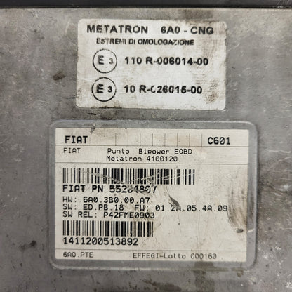 FIAT PUNTO ECU / 55204807 / 4100120 / C601 / 6A0.PTE / METATRON