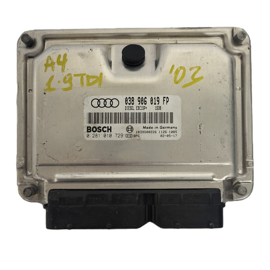 VW AUDI ECU / 038906019FP / 0281010729 / EDC15P+ / BOSCH