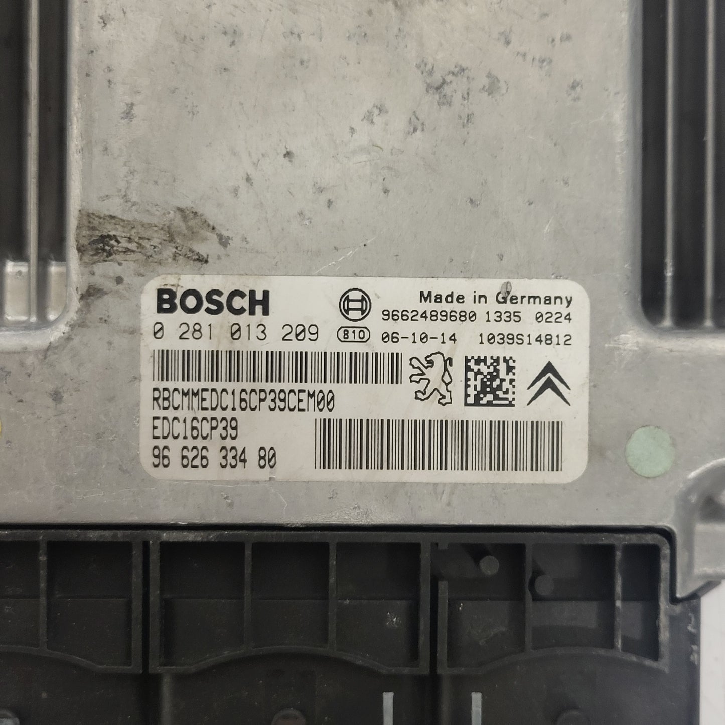 PEUGEOT CITROEN ECU / 0281013209 / 9662633480 / EDC16CP39 / 9662489680