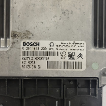 PEUGEOT CITROEN ECU / 0281013209 / 9662633480 / EDC16CP39 / 9662489680