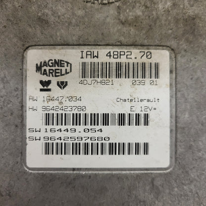 PEUGEOT 206 ECU / IAW 48P2.70 / 9642597680 / 9642423780 / MAGNETI MARELLI