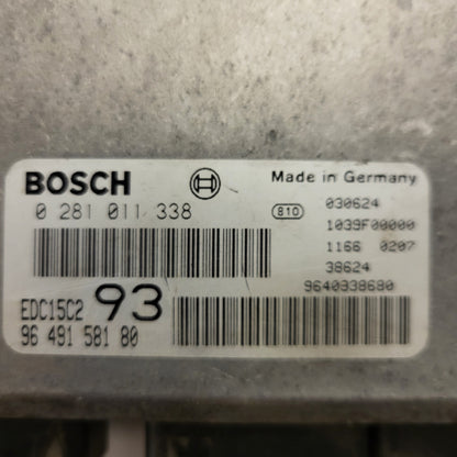 PEUGEOT 406 ECU / 0281011338 / EDC15C2 / 9649158180 / BOSCH