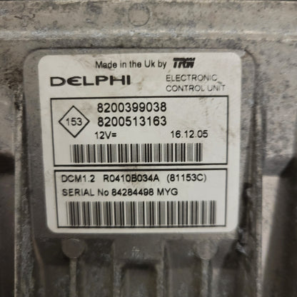 Renault ECU / 8200399038 / 8200513163 / R0410B034A / DCM1.2 / DELPHI