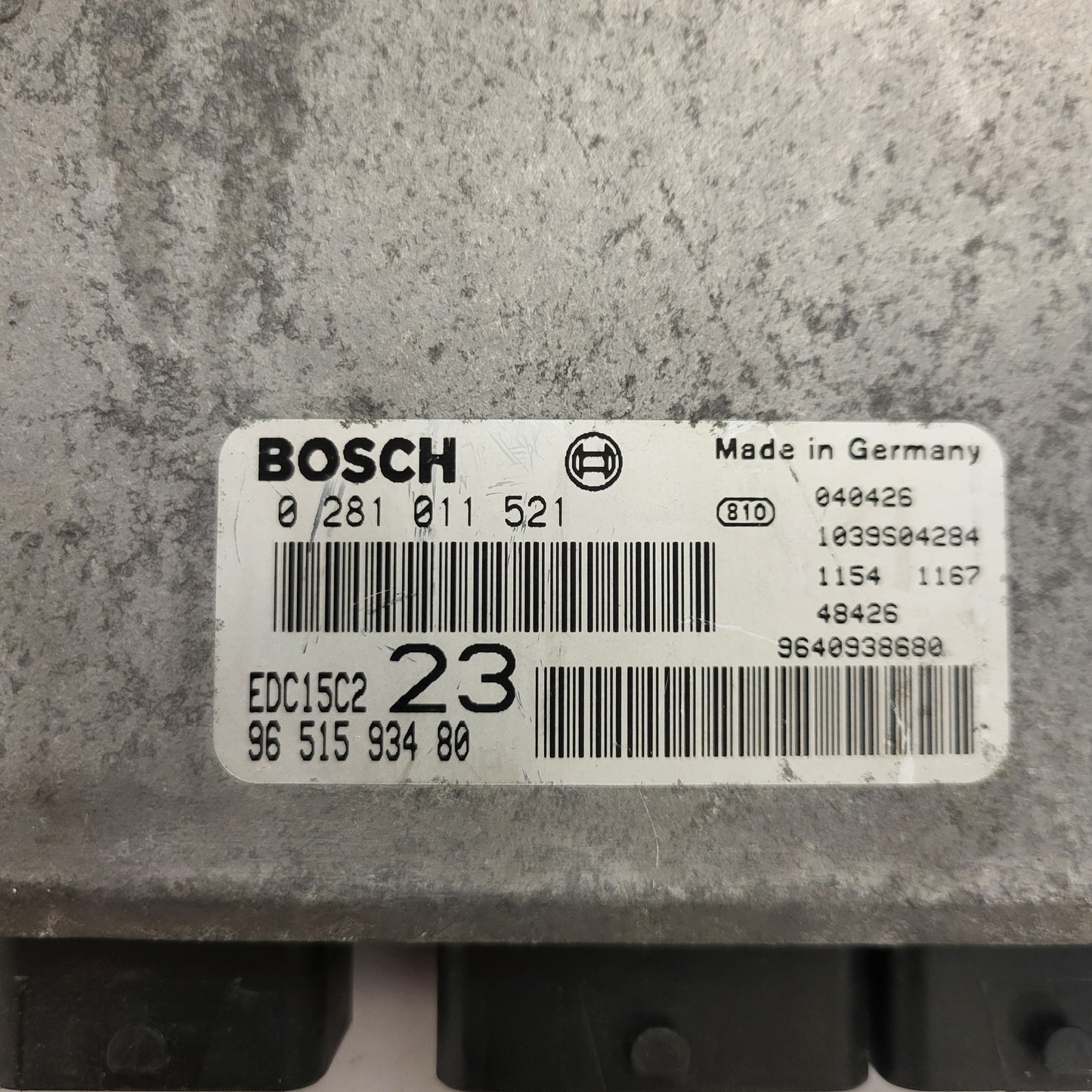 Citroen Xsara ECU / 0281011521 / 9651593480 / EDC15C2 / 9640938680 / BOSCH