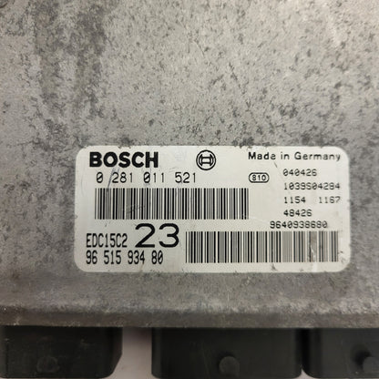 Citroen Xsara ECU / 0281011521 / 9651593480 / EDC15C2 / 9640938680 / BOSCH