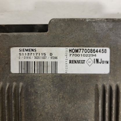 RENAULT ECU / S113717115D / HOM7700864458 / 7700102294 / SIMENS