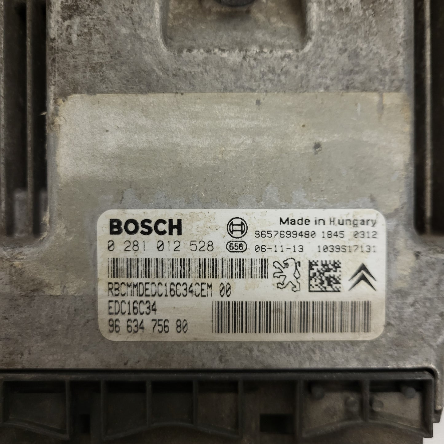 PEUGEOT CITROEN ECU / 0281012528 / 9663475680 / EDC16C34 / 9657699480 / BOSCH
