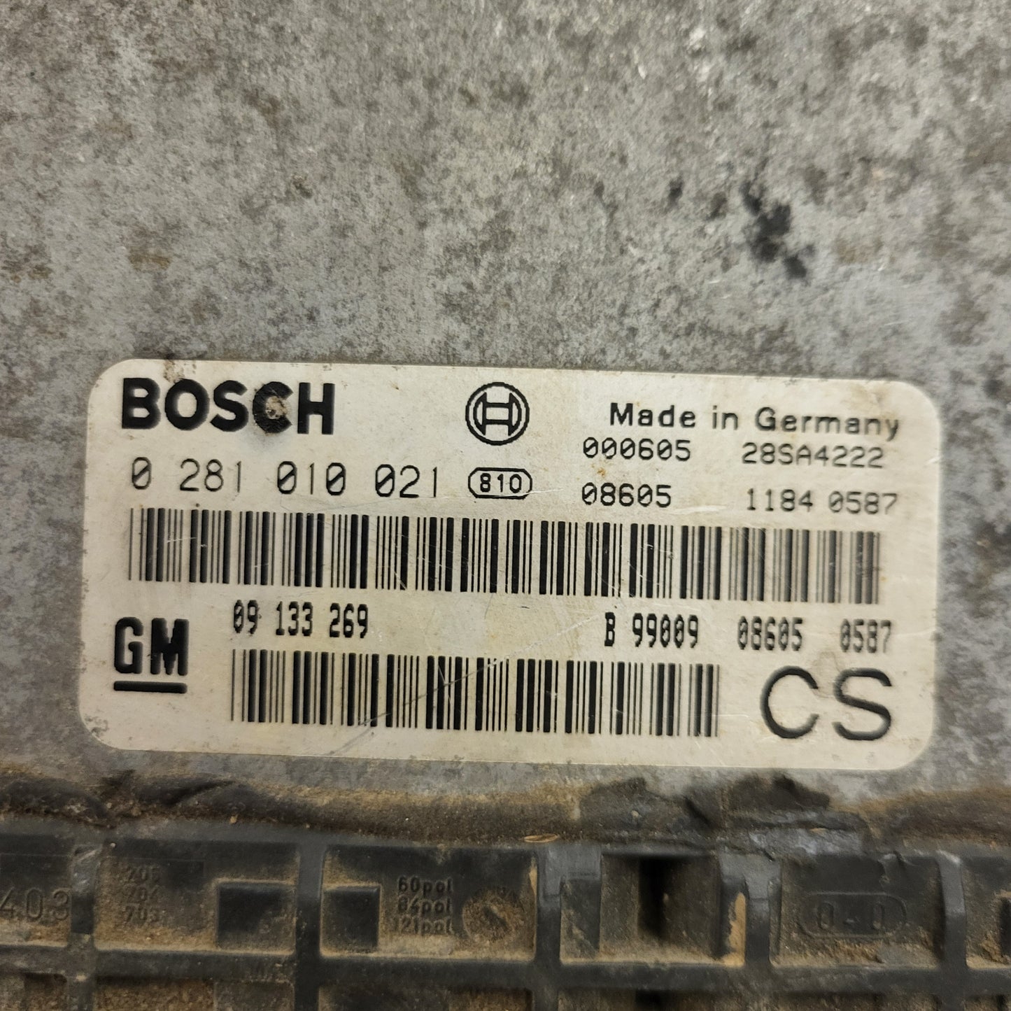 Opel Zafira ECU / 0281010021 / 09133269 / CS / BOSCH