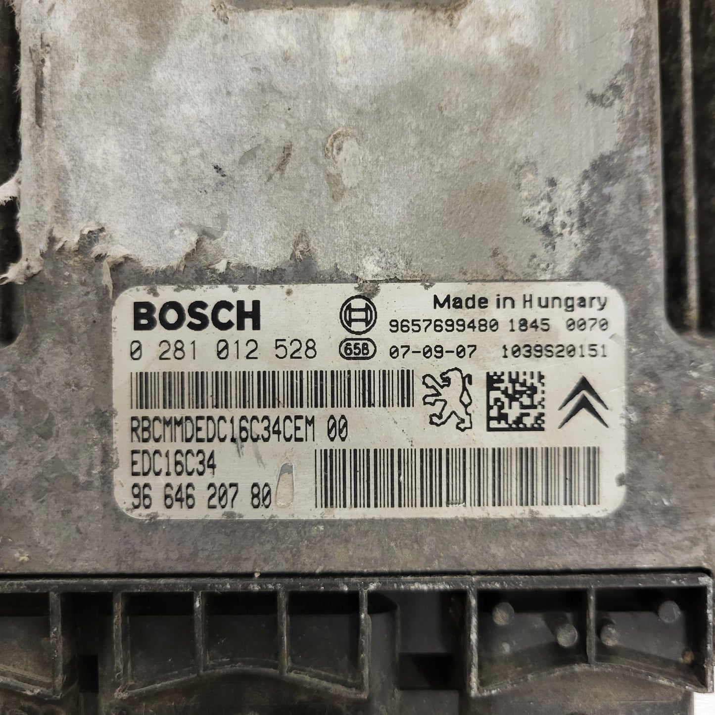 PEUGEOT CITROEN ECU / 0281012528 / 9664620780 / EDC16C34 / 9657699480 / BOSCH