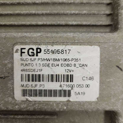 FIAT PUNTO ECU / MJD 6JF.P3 / 55195817 / HW1BM / 71600.053.00 / MAGNETI MARELLI