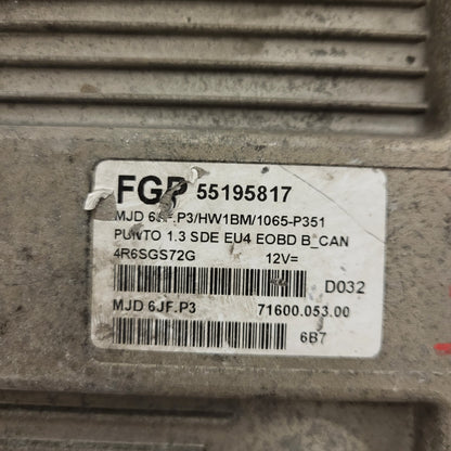 FIAT PUNTO ECU / MJD 6JF.P3 / 55195817 / HW1BM / 71600.053.00 / MAGNETI MARELLI
