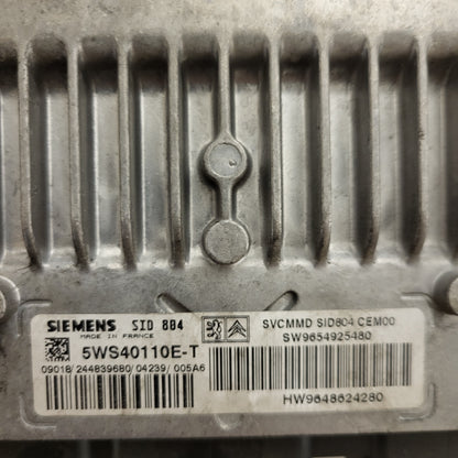CITROEN C3 ECU / 5WS40110E-T / 9654925480 / 9648624280 / SID804 / SIEMENS