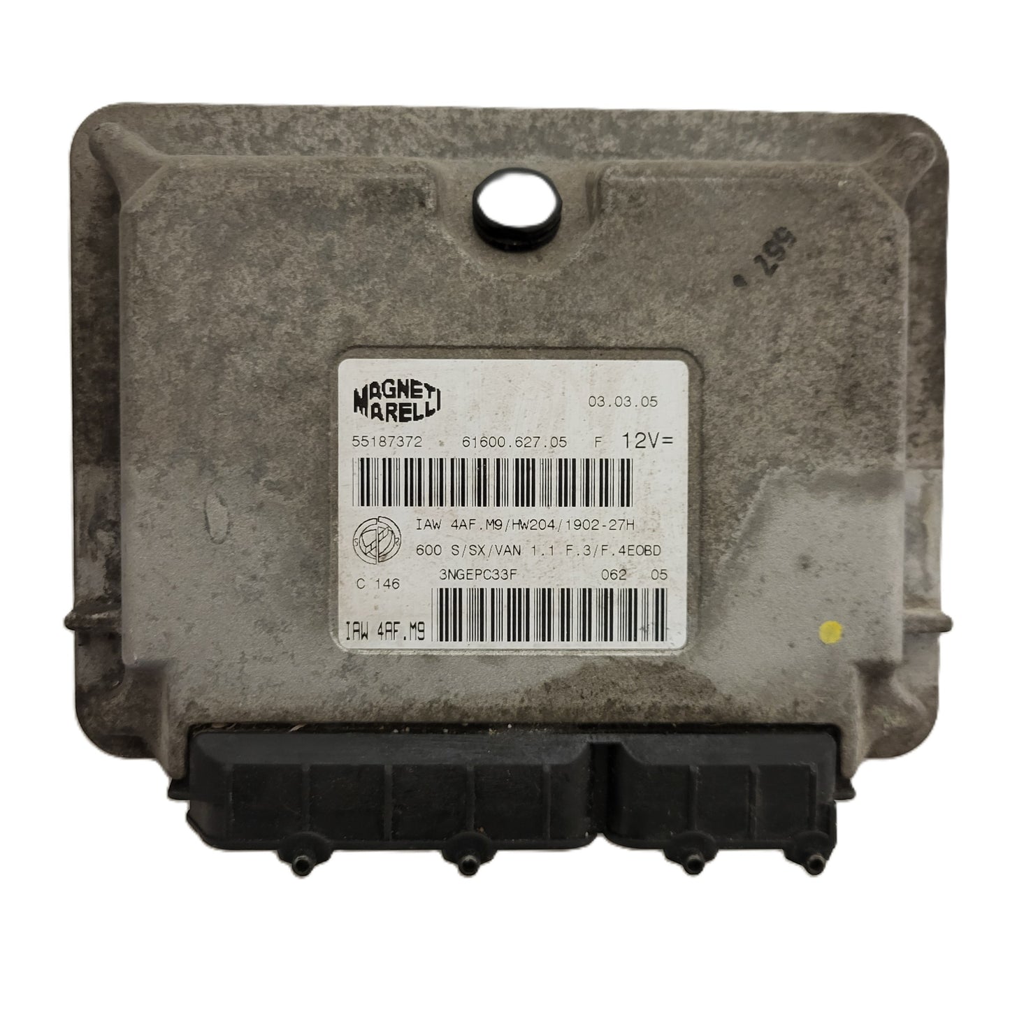 Fiat Seicento 600 ECU / 55187372 / IAW 4AF.M9 / 61600.627.05 / HW204 / MAGNETI MARELLI