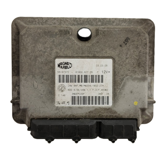 Fiat Seicento 600 ECU / 55187372 / IAW 4AF.M9 / 61600.627.05 / HW204 / MAGNETI MARELLI
