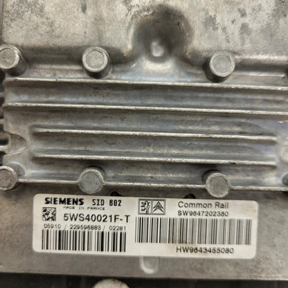 Peugeot Citroen ECU / 5WS40021F-T / 9648971880 / 9643455080 / SID802