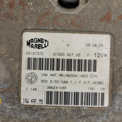 Fiat Seicento 600 ECU / 55187372 / IAW4AF.M9 / 61600.627.05 / MAGNETI MARELLI