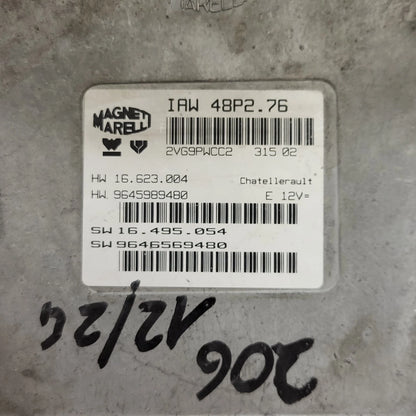 PEUGEOT CITROEN ECU / IAW48P2.76 / SW 9646569480 / HW 9645989480 / MAGNETI - C89-13 - 2