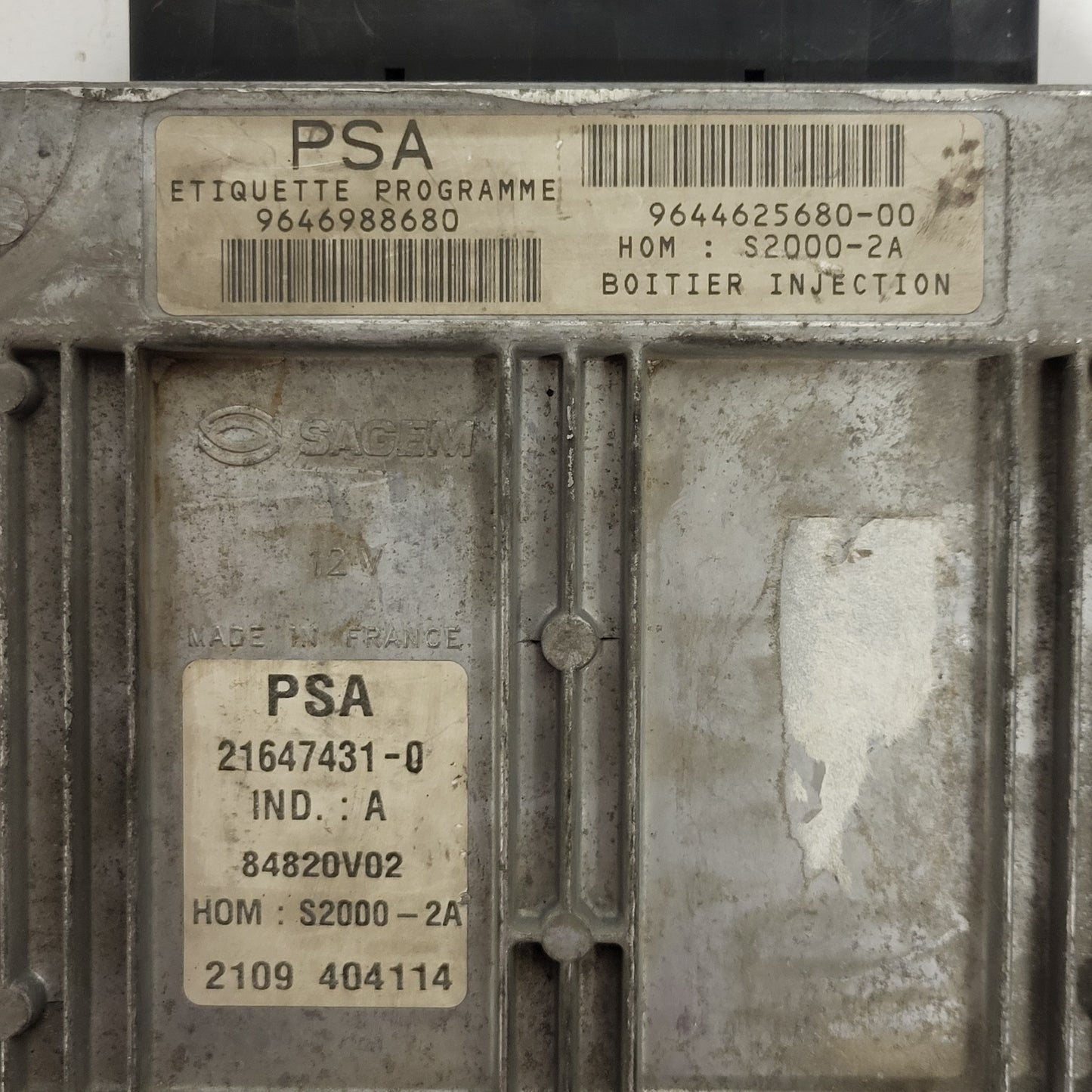 PEUGEOT CITROEN ECU / 9646988680 / 9644625680-00 / 21647431-0 / S2000-2A