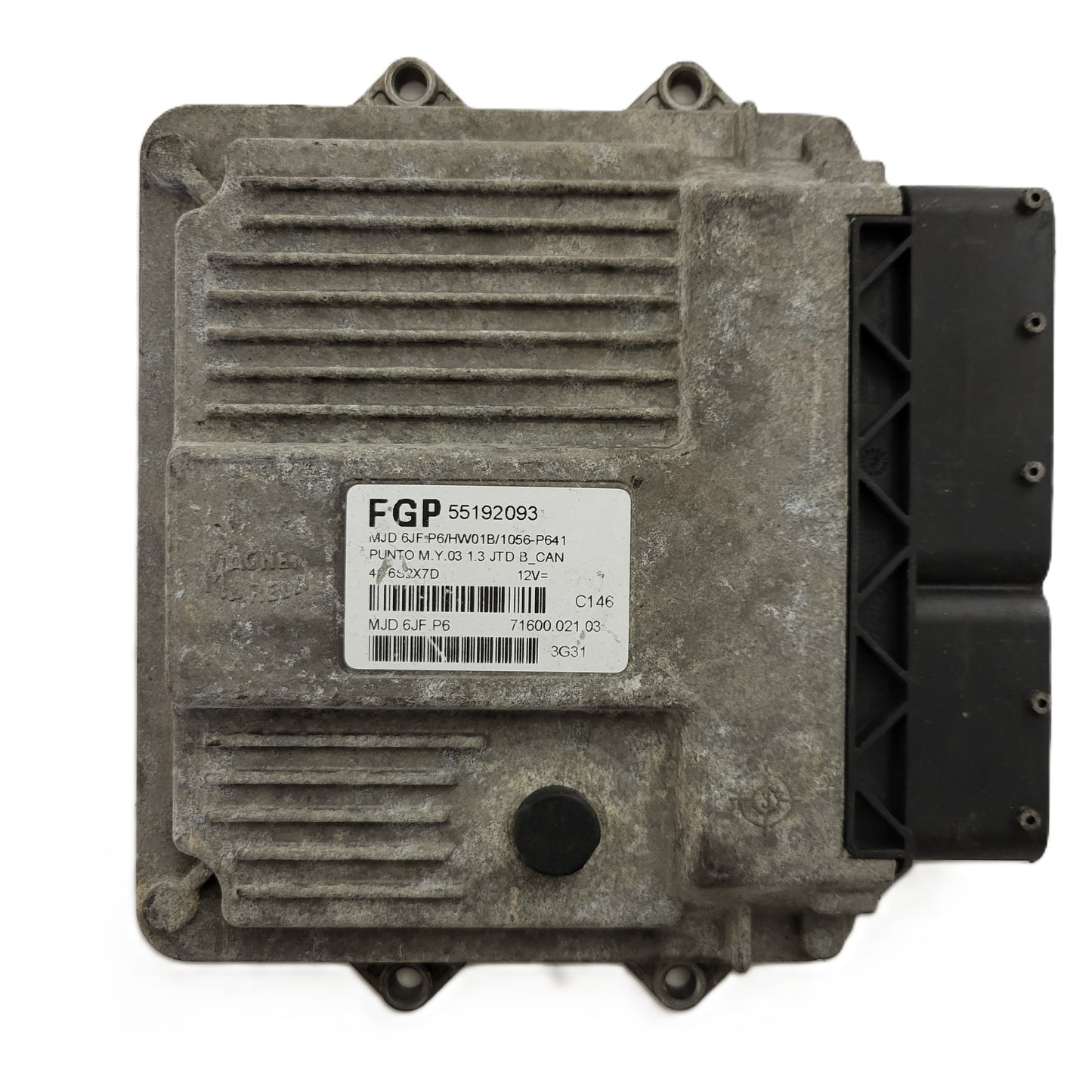 Fiat Punto 1.3 ECU / 55192093 / MJD 6JF.P6 / HW01B / MAGNETI MARELLI
