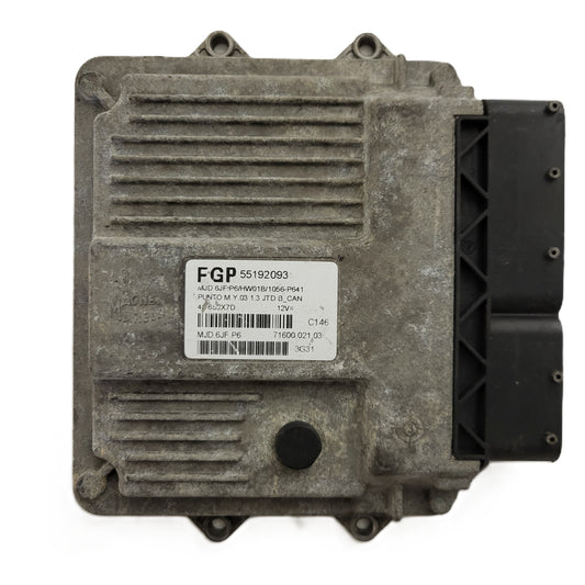 Fiat Punto 1.3 ECU / 55192093 / MJD 6JF.P6 / HW01B / MAGNETI MARELLI
