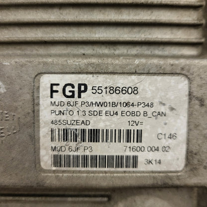 Fiat Punto 1.3 ECU / 55186608 / MJD 6JF.P3 / HW01B / MAGNETI MARELLI